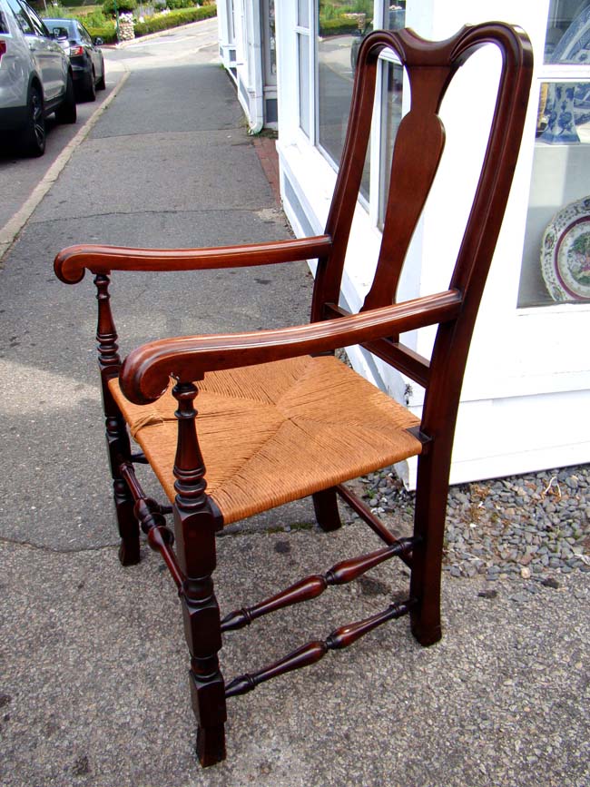 A fabulous hand crafted New England Queen Anne "style" walnut armchair, 20th century — image 2